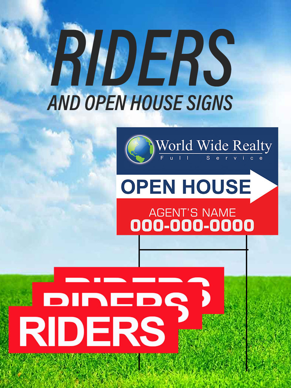 Riders and Open House Signs